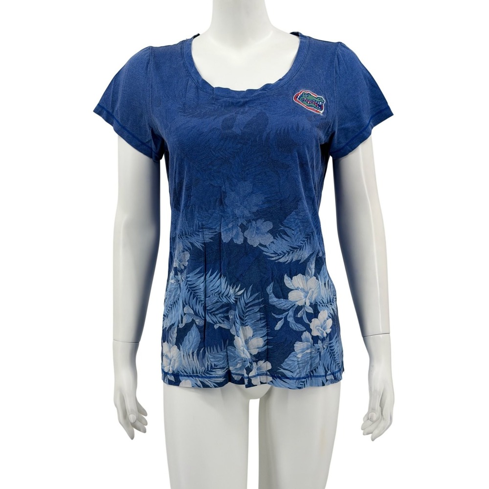 Tommy Bahama Top Womens Small Blue Floral Florida Gators Summer Tropical Modal